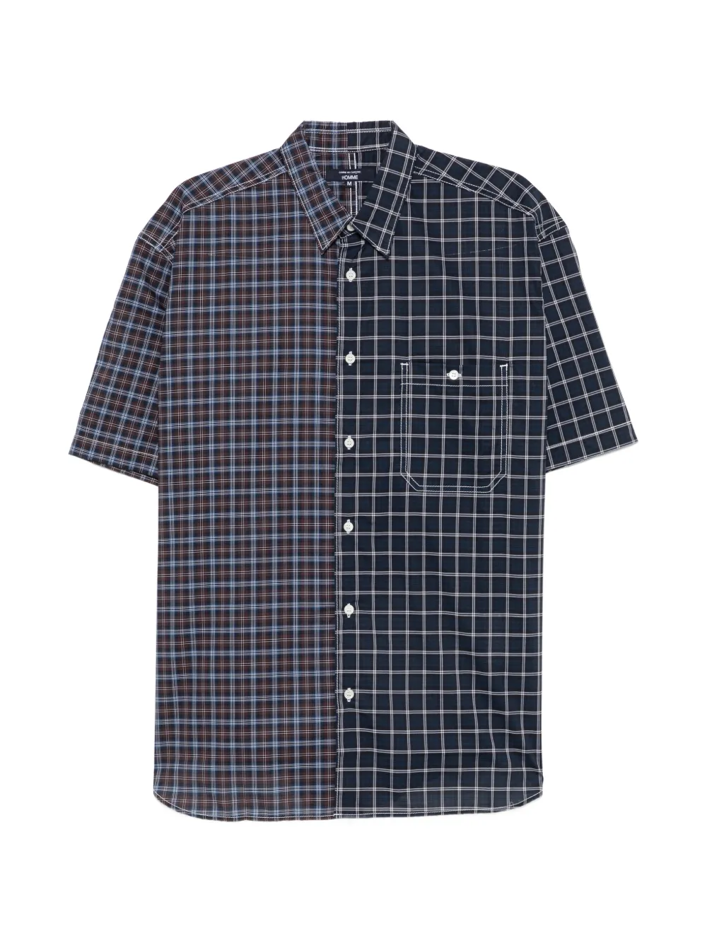 Comme des Garçons Homme panelled checked shirt - Blu