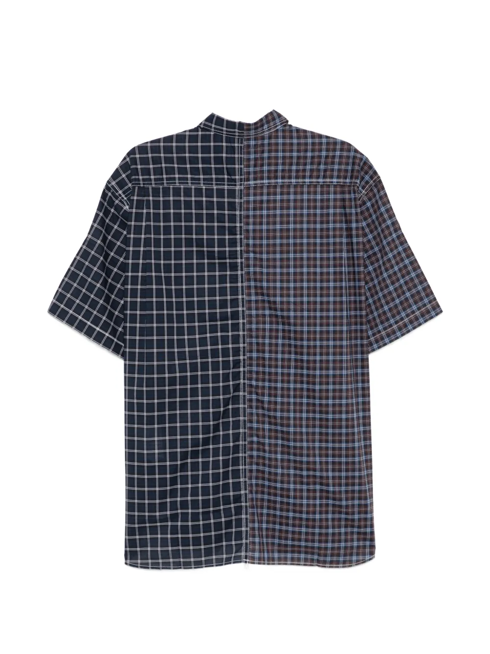 Comme des Garçons Homme Geruit overhemd met vlakken Blauw
