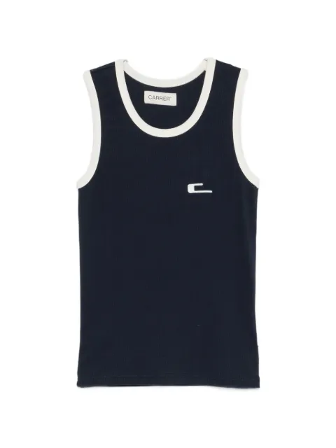 Carrer logo-embroidered ribbed tank top