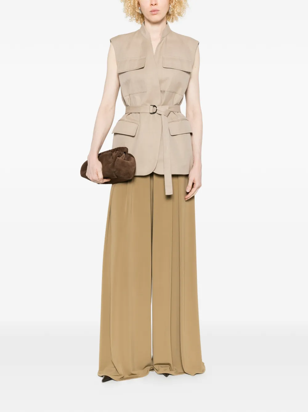 Max Mara Geplooide broek Beige