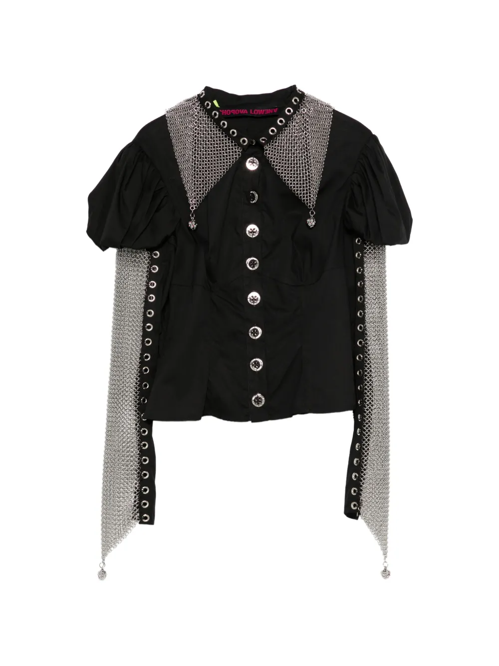 Chopova Lowena Titan chain buttoned shirt - Nero