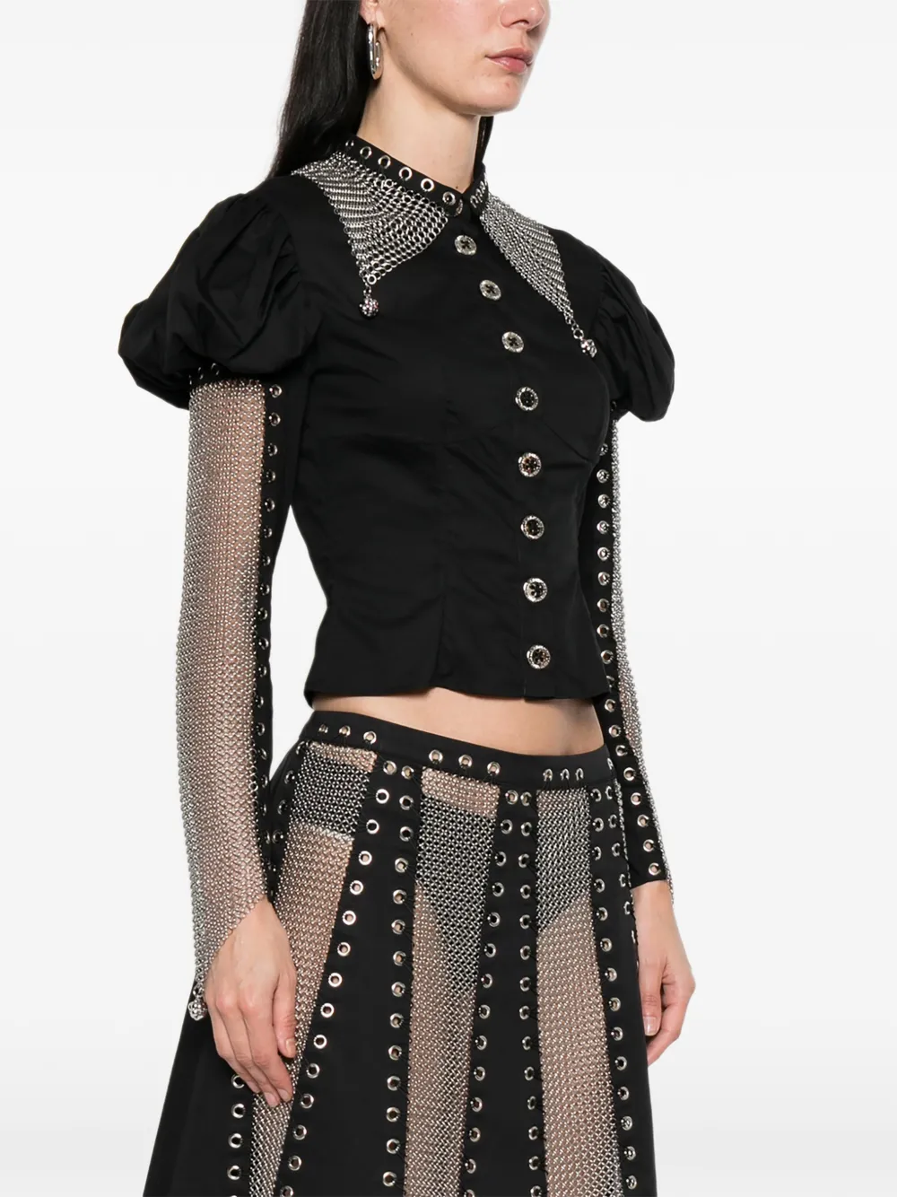  Chopova Lowena Titan Chain Buttoned Shirt - Black 