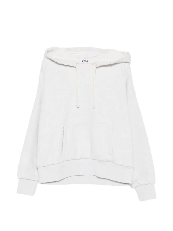 Golden Goose Star Hooded Sweatshirt in Grey Melange Cotton