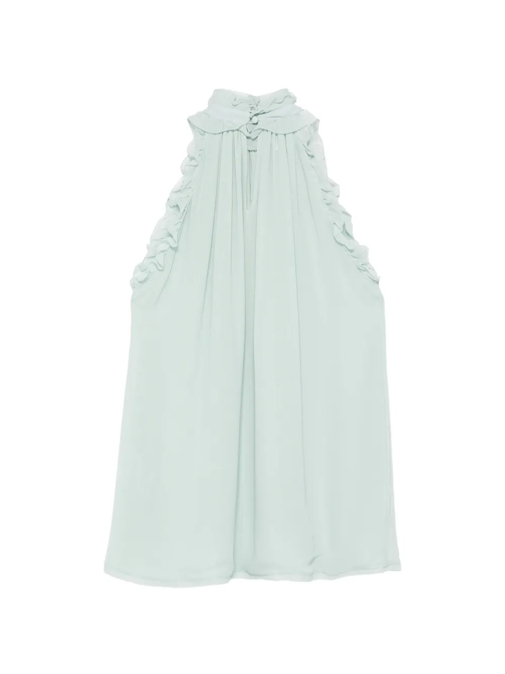  Costarellos Ruffled Halterneck Top - Green 