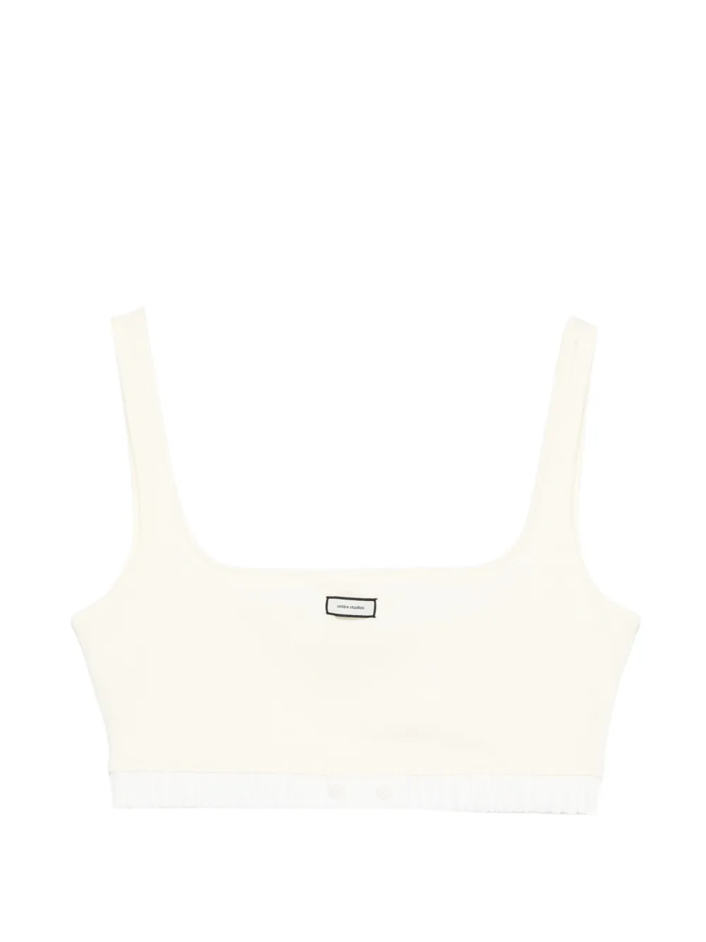 ENTIRE STUDIOS logo-patch crop top - Giallo