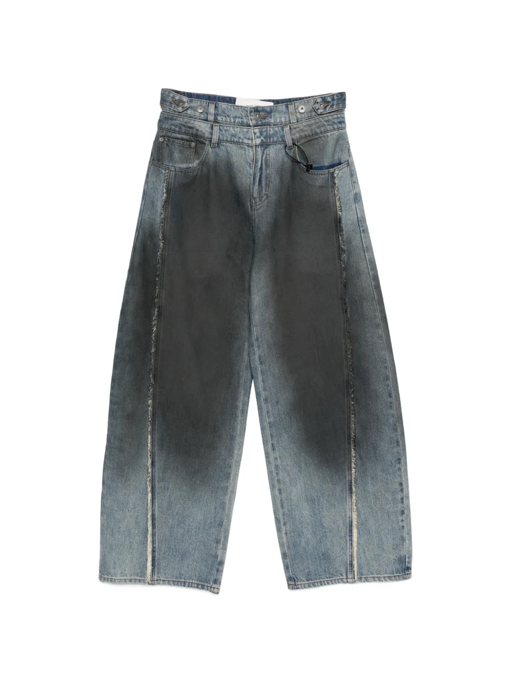 Feng Chen Wang faded wide trousers - Nero