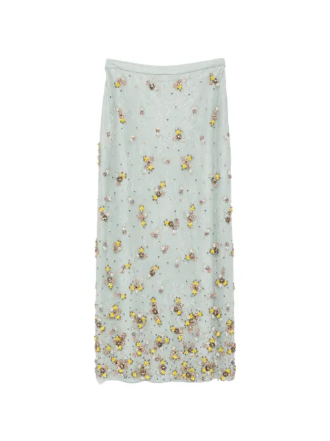 Costarellos floral-embellished midi skirt