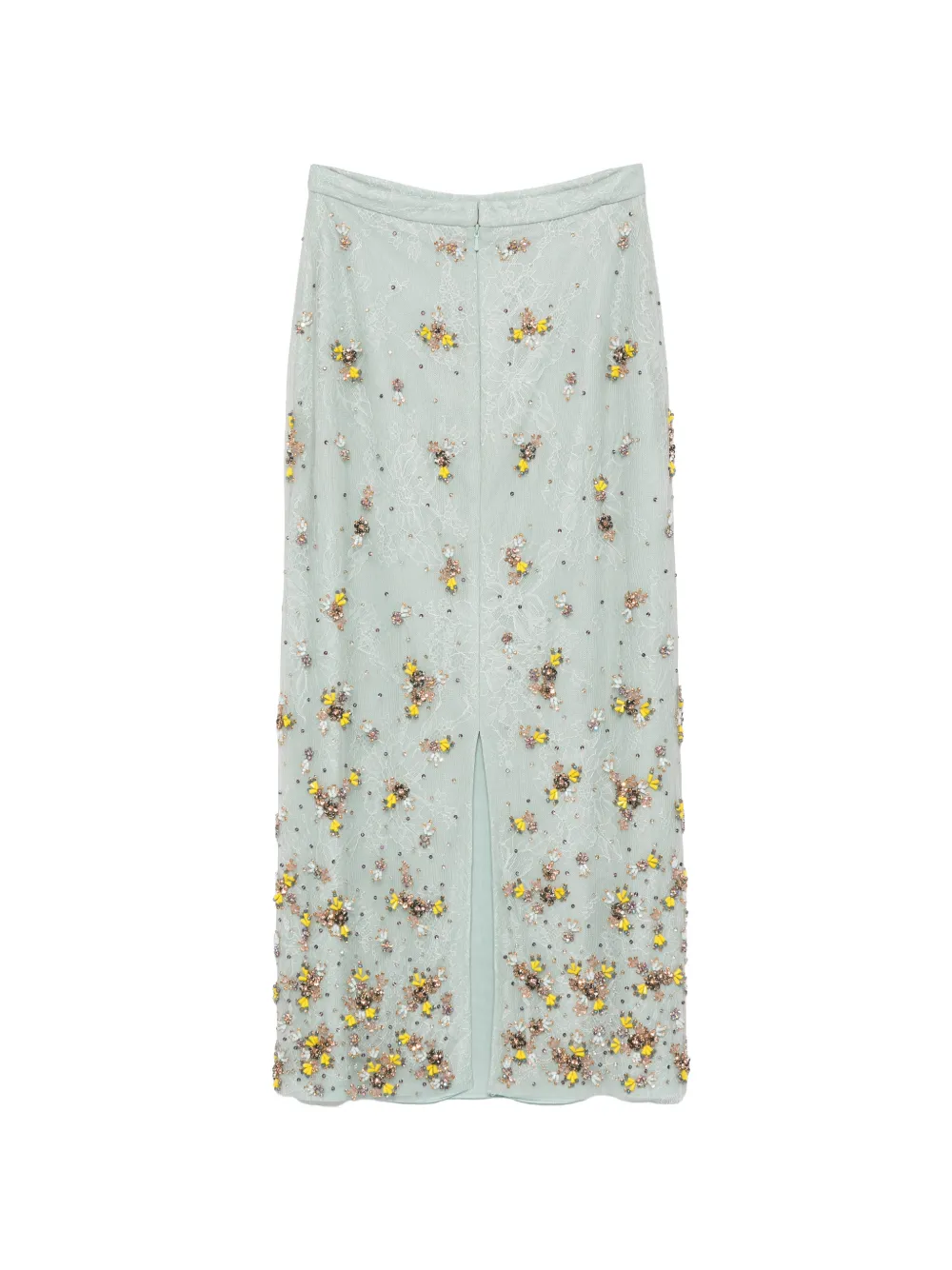 Floral-Embellished Midi Skirt