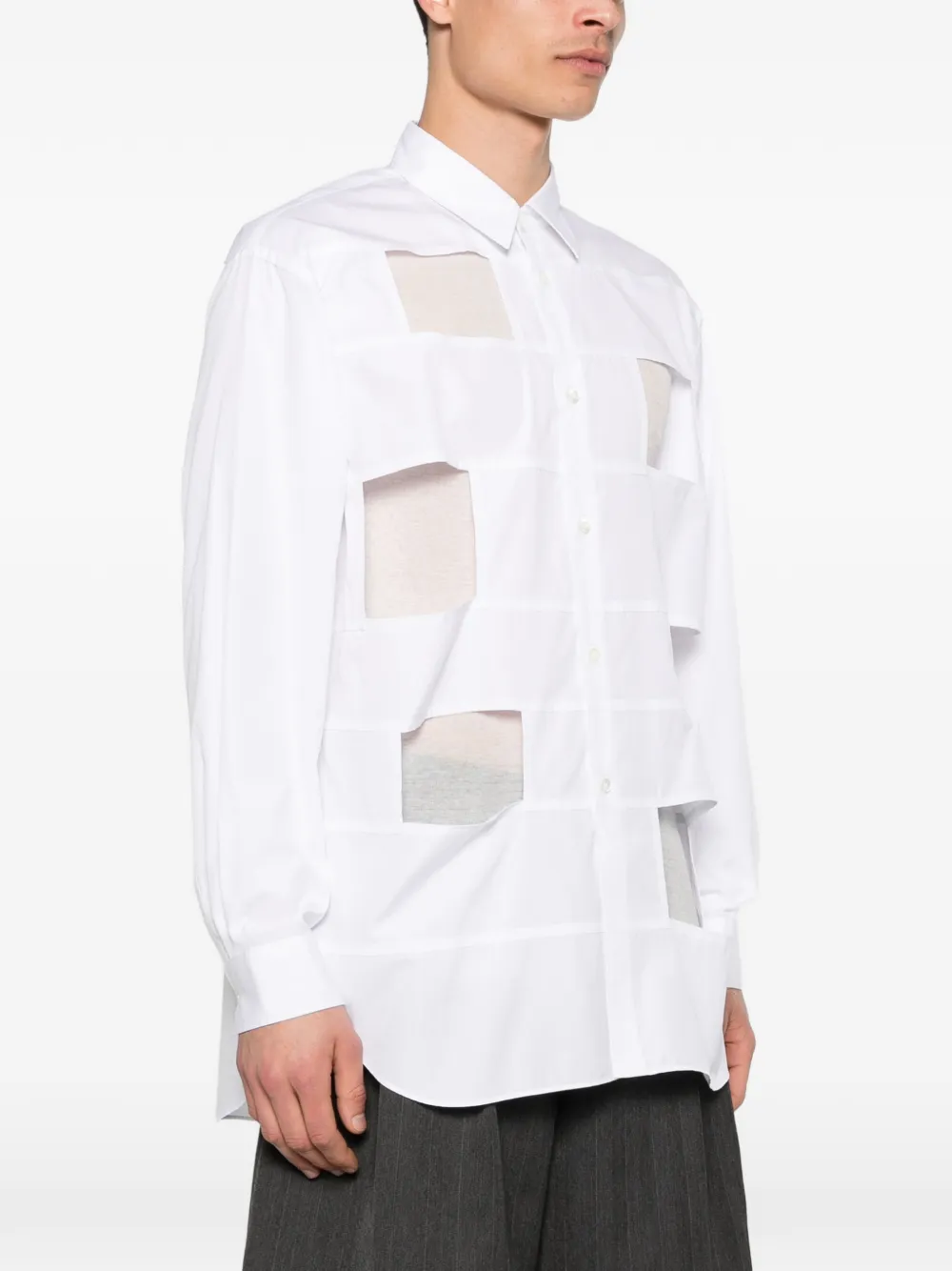 Comme des Garçons Homme Plus Overhemd met uitgesneden details Wit