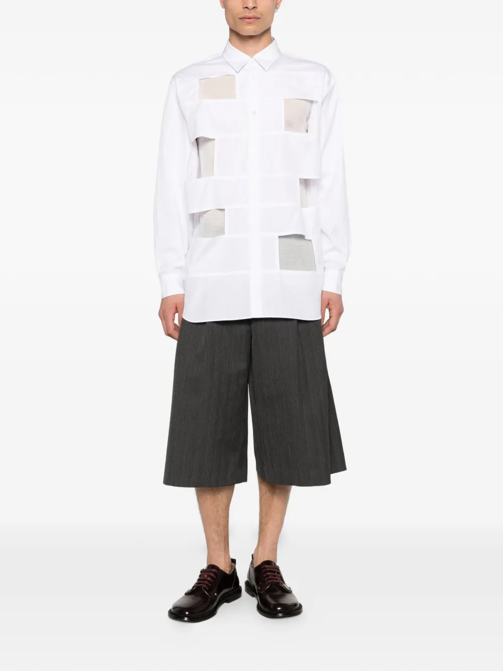 Comme des Garçons Homme Plus Overhemd met uitgesneden details Wit