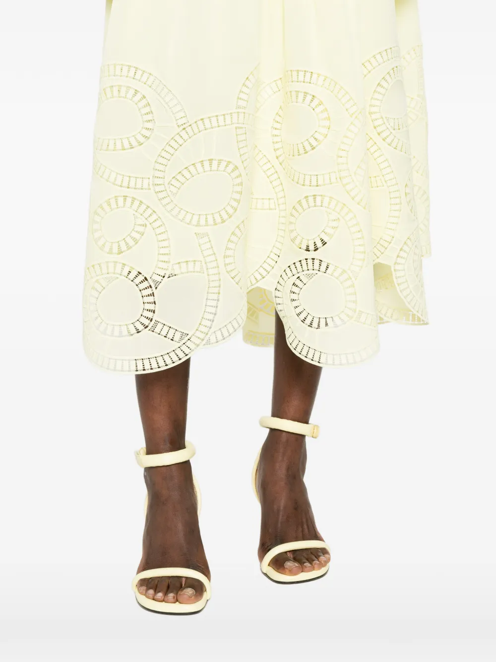 Elie Saab Midi-jurk met gestrikte hals Geel