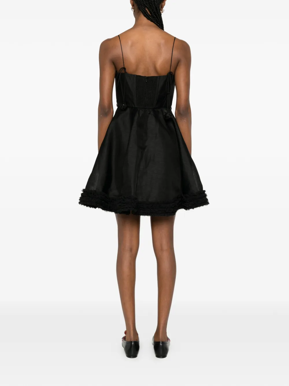ZIMMERMANN Luna Ruffled Mini Dress | Black | FARFETCH