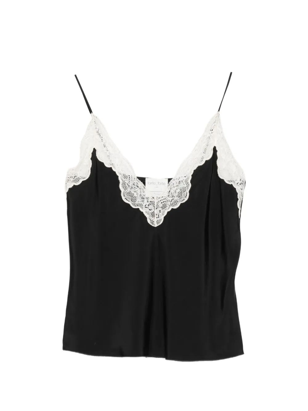Forte Forte lace-trim top - Nero