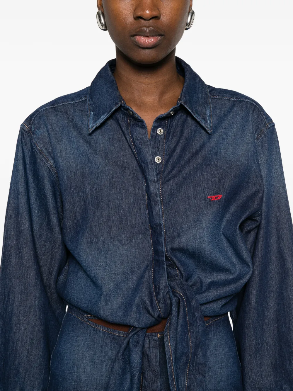 Diesel Jurk met gestrikte voorkant Blauw