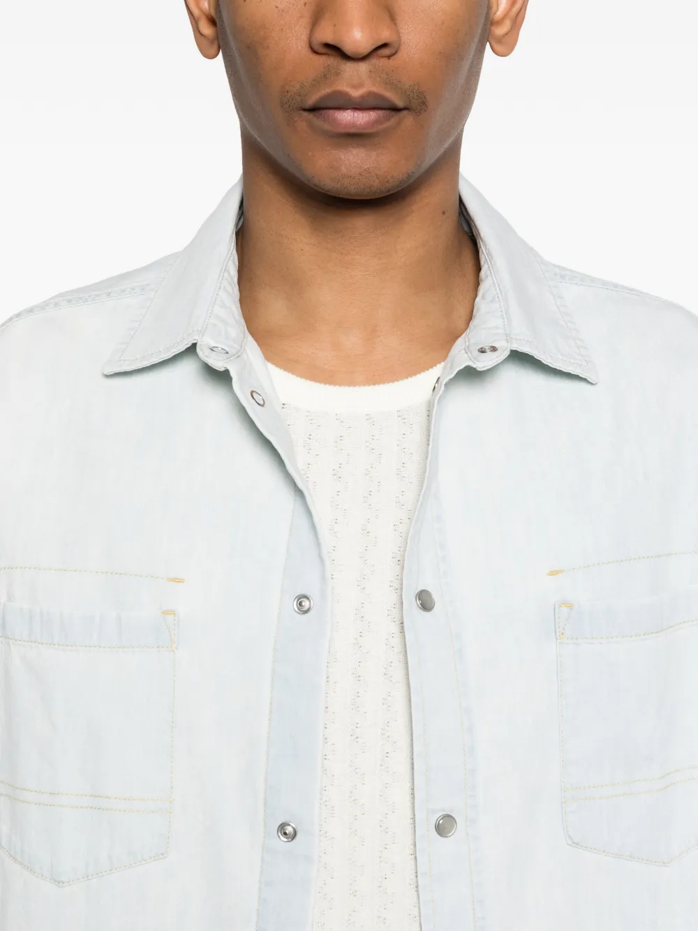 Golden Goose Overhemd met opgestikte zak Blauw