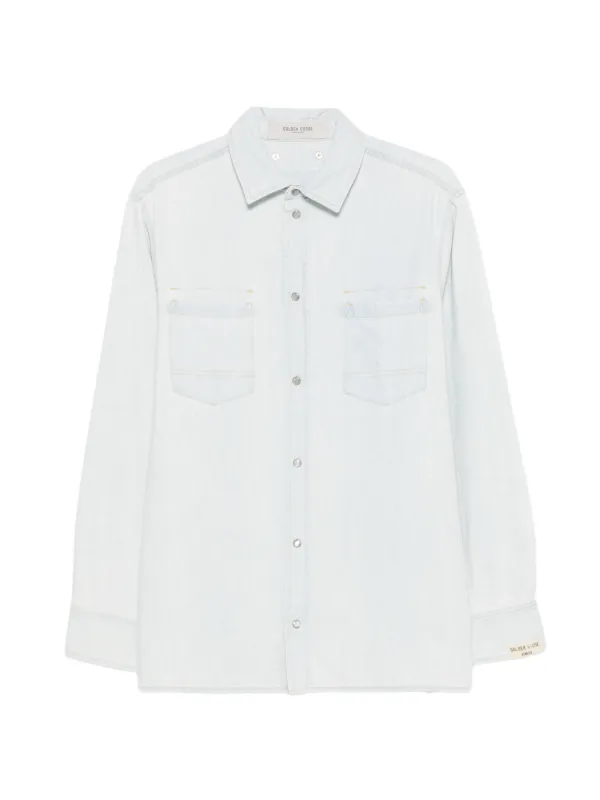 Golden Goose Overshirt in Light Blue Denim