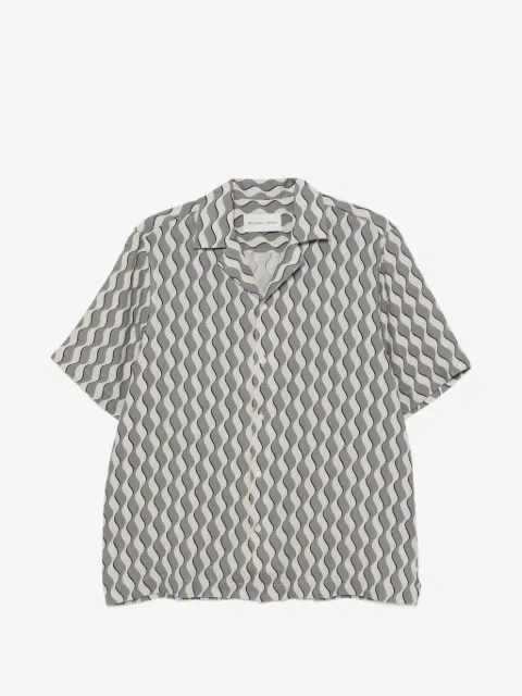 Frescobol Carioca Roberto wave-print short-sleeve shirt