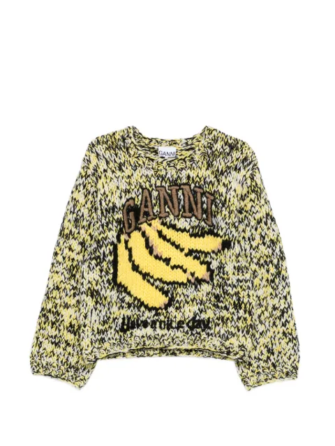 GANNI graphic-print intarsia sweater
