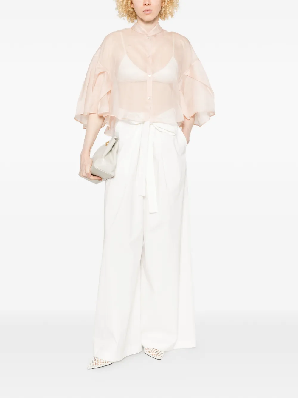  Max Mara Capa Donna Acampanada - Rosa 