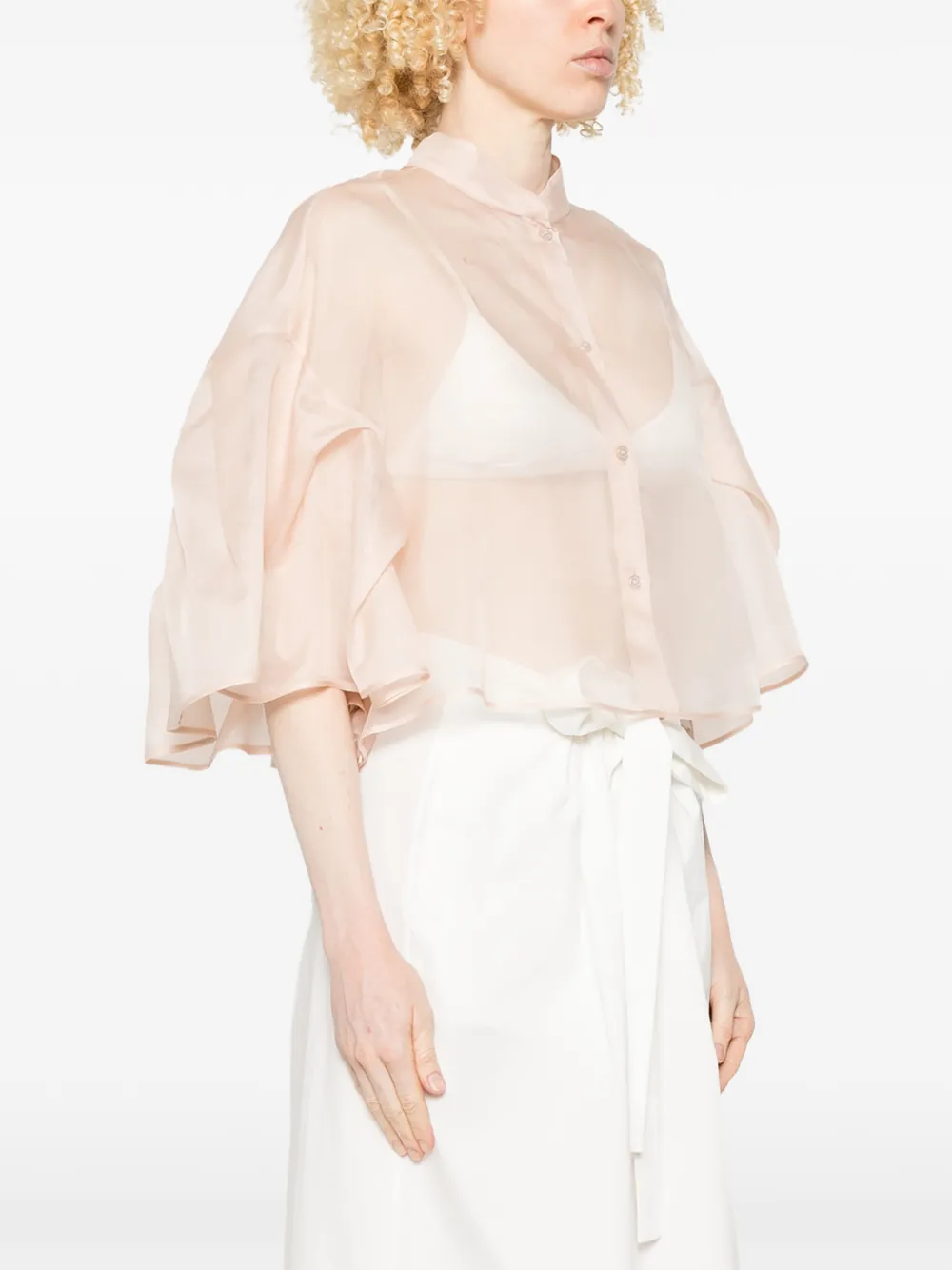  Max Mara Capa Donna Acampanada - Rosa 