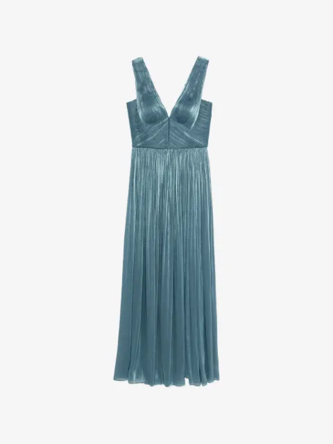 Costarellos V-neck pleated dress