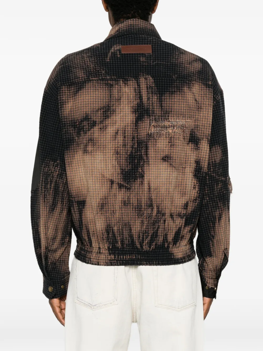 Feng Chen Wang Gerafeld jack met tie-dye Zwart