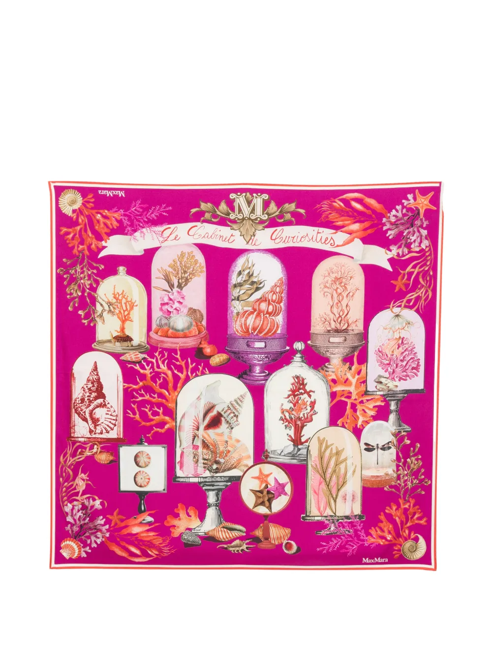 Max Mara Foulard con stampa grafica - Rosa
