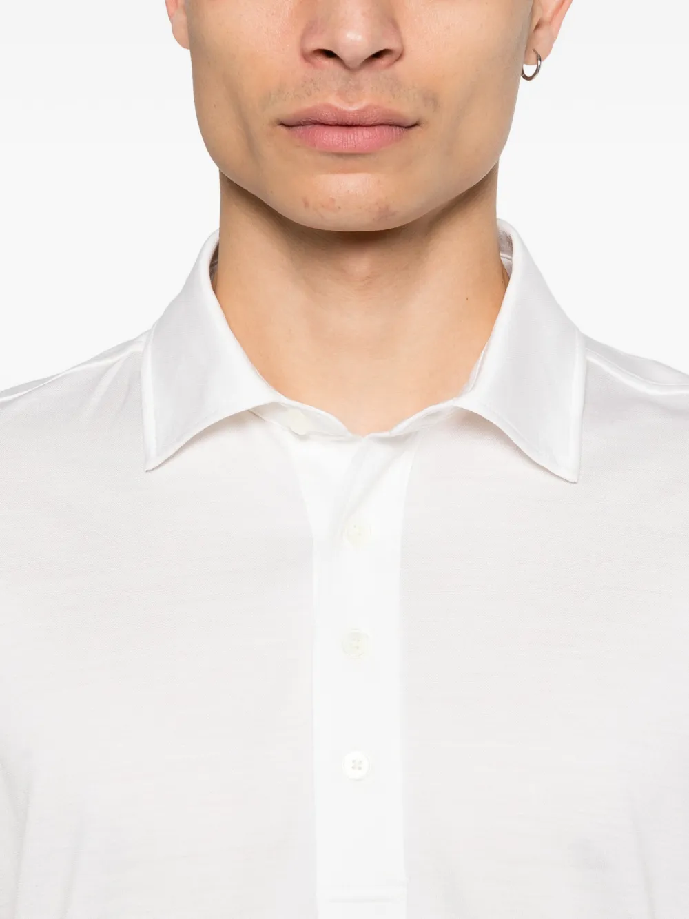 Zegna Poloshirt met knopen en kraag Wit