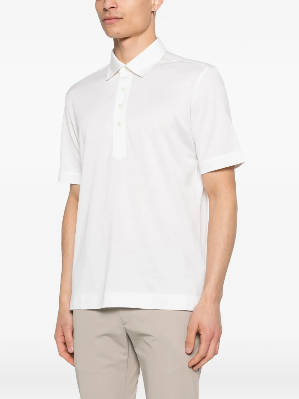 Zegna Poloshirt met knopen en kraag Wit