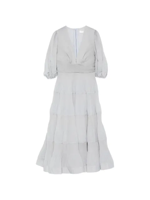 ZIMMERMANN vestido midi a capas escalonadas