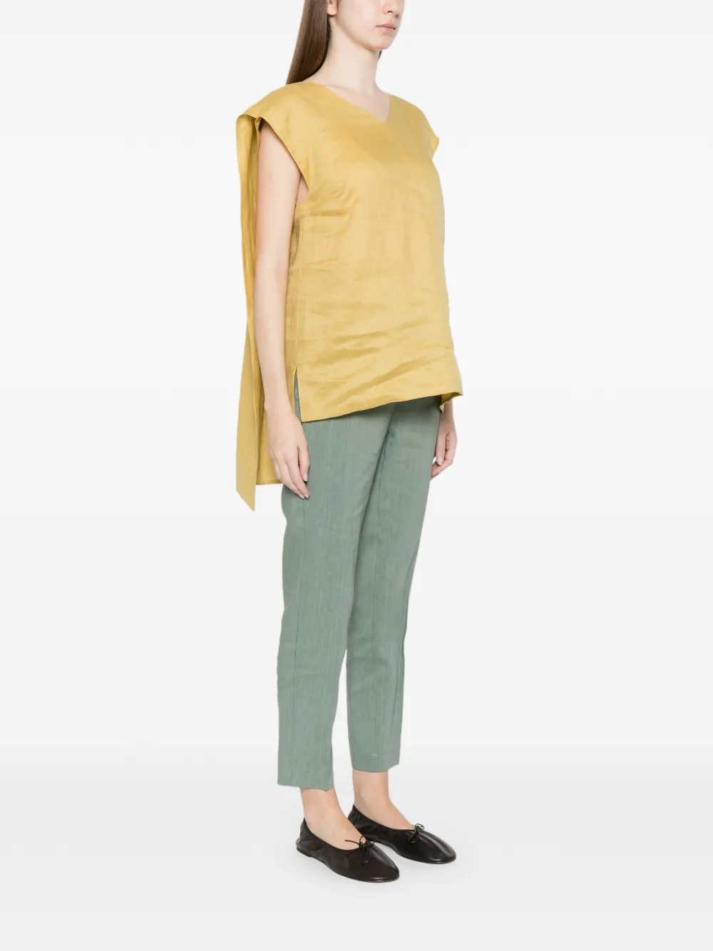  's Max Mara V-neck Long-sleeve Top - Yellow 
