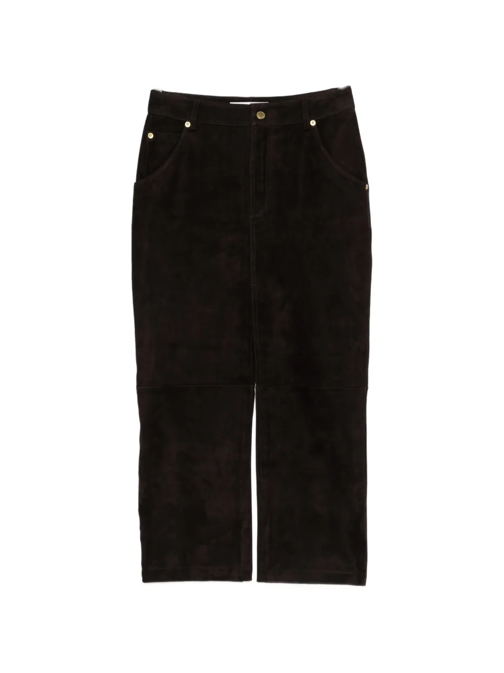 DARKPARK Erika suede midi skirt - Marrone