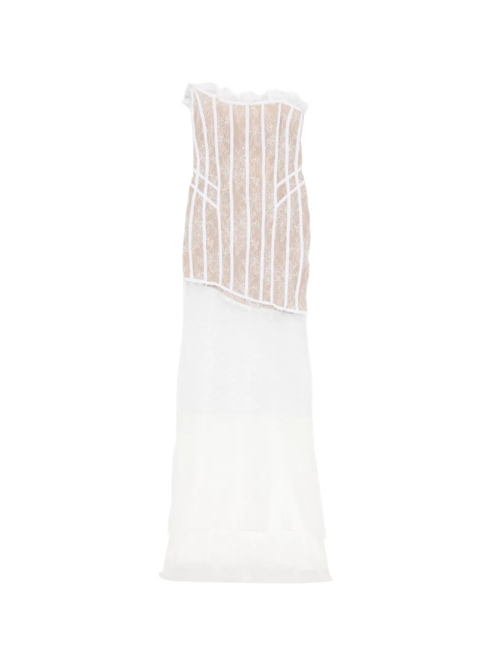 Giuseppe Di Morabito lace ruffled maxi dress - Bianco