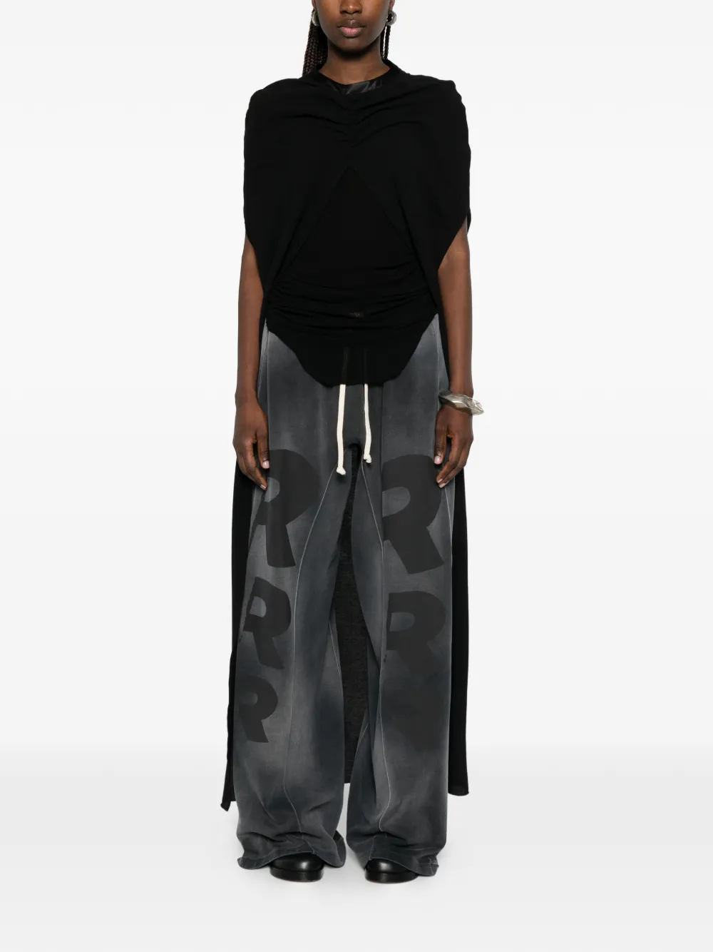  Darkpark Abrigo Drapeado A Paneles - Negro 