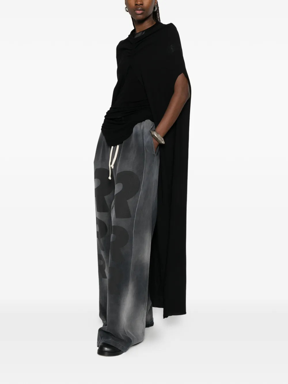  Darkpark Abrigo Drapeado A Paneles - Negro 