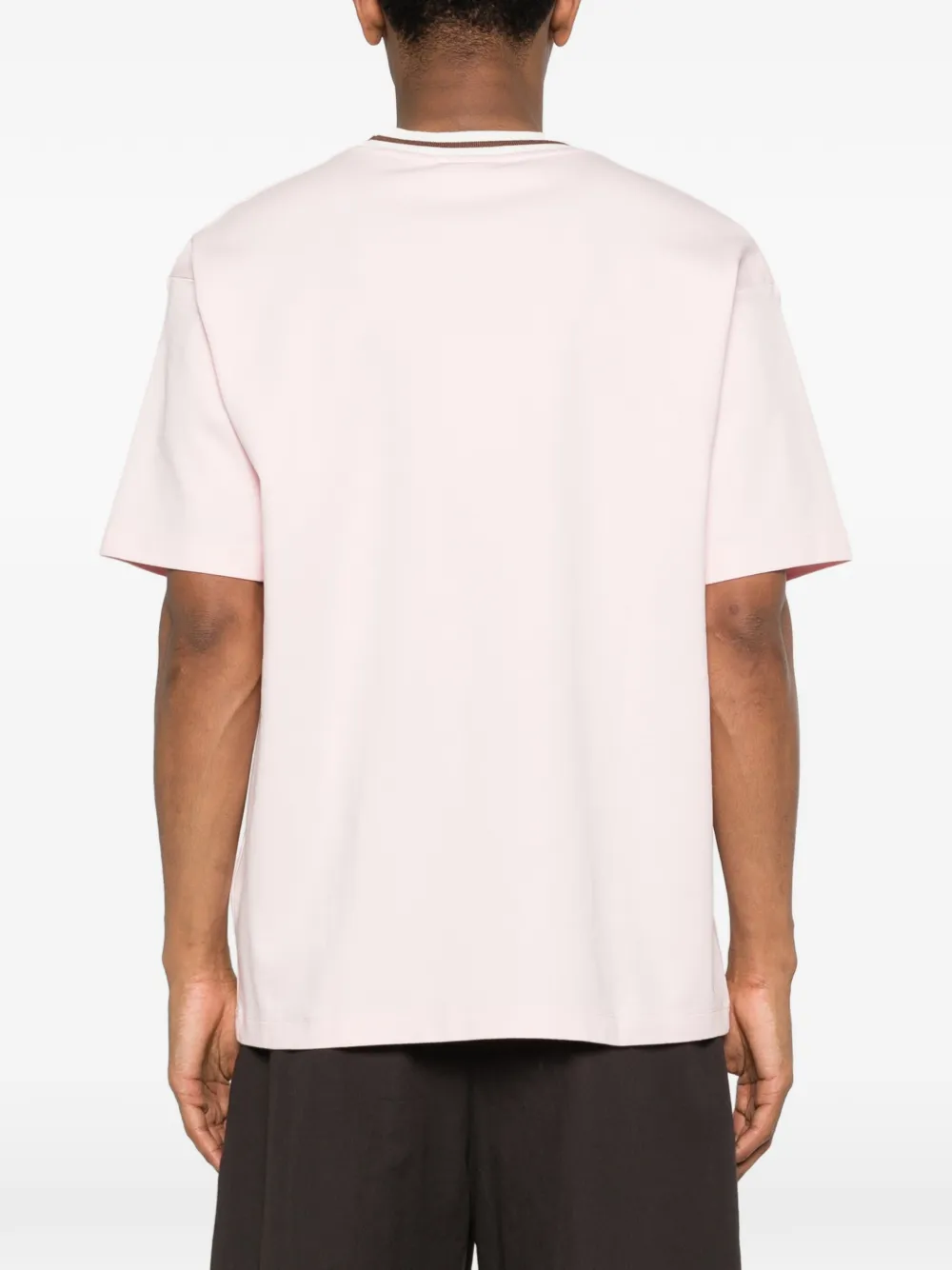 Drôle De Monsieur T-shirt met geribbelde afwerking Roze