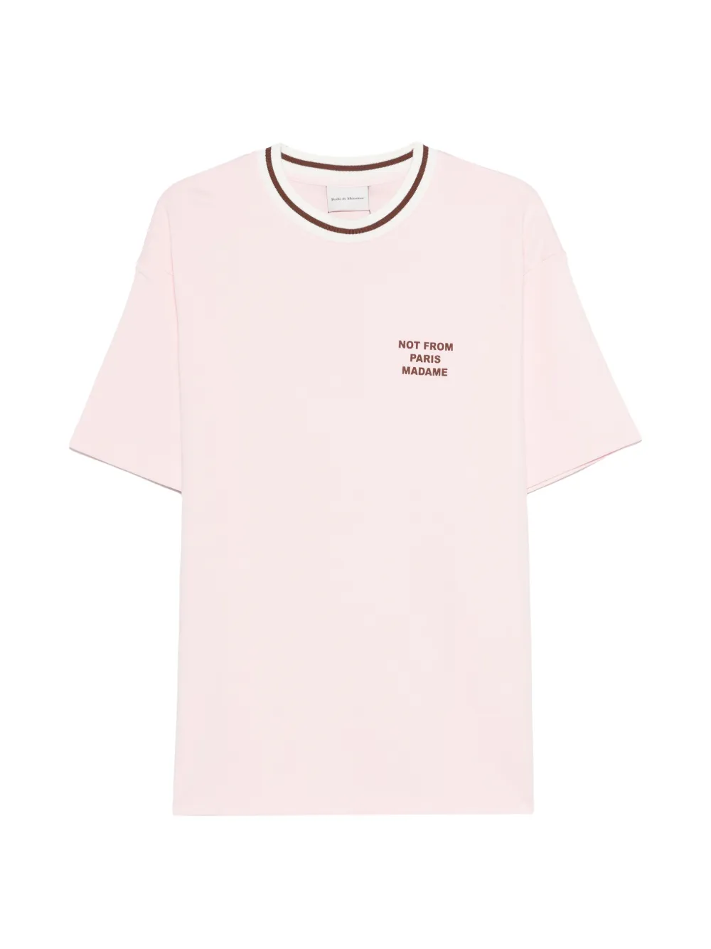Drôle De Monsieur ribbed-trim T-shirt - Rosa