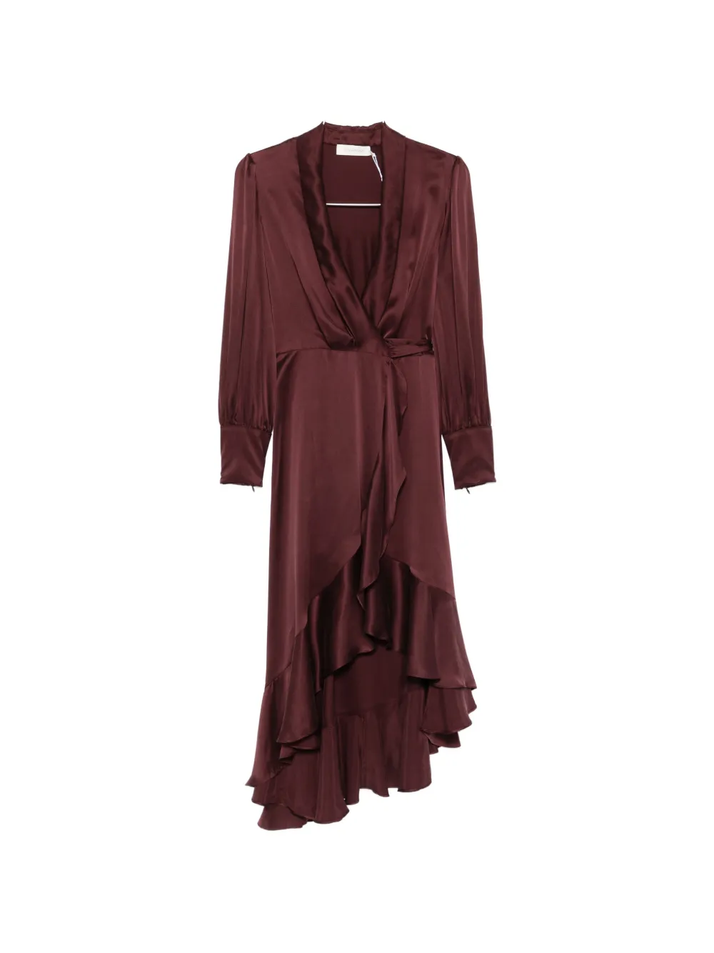 ZIMMERMANN ruffled-wrap midi dress - Rosso