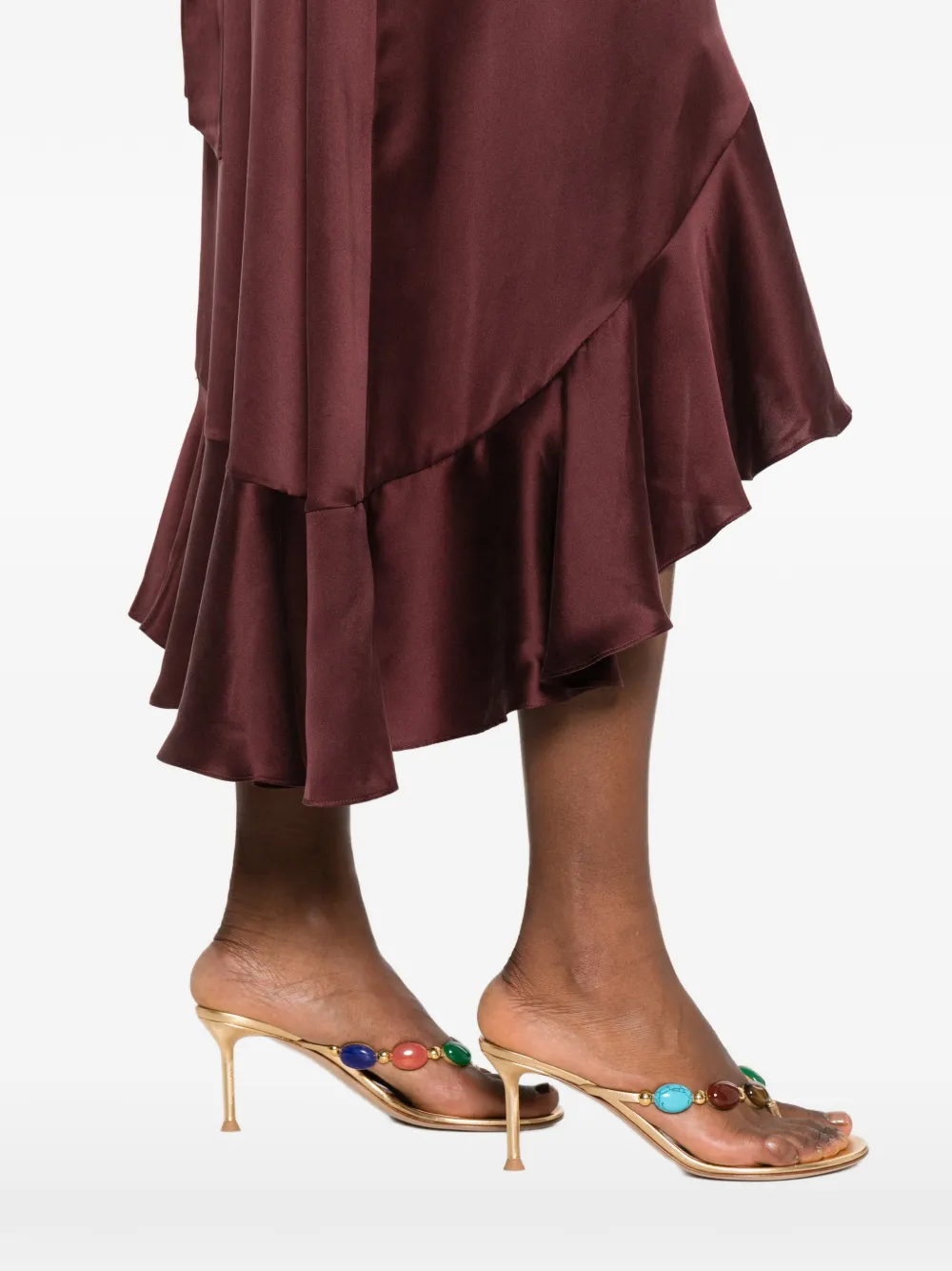 ZIMMERMANN Midi-wikkeljurk met ruches Rood