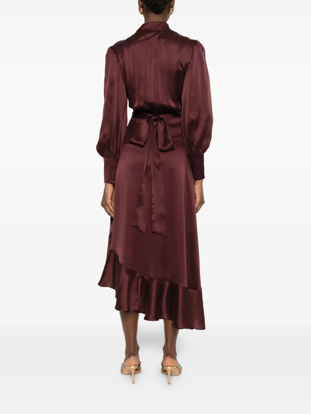 ZIMMERMANN Midi-wikkeljurk met ruches Rood