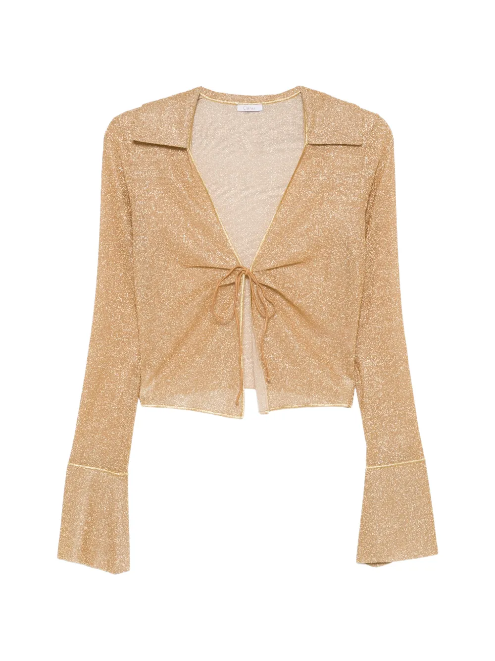 Oséree tie front flare sleeve top - Oro