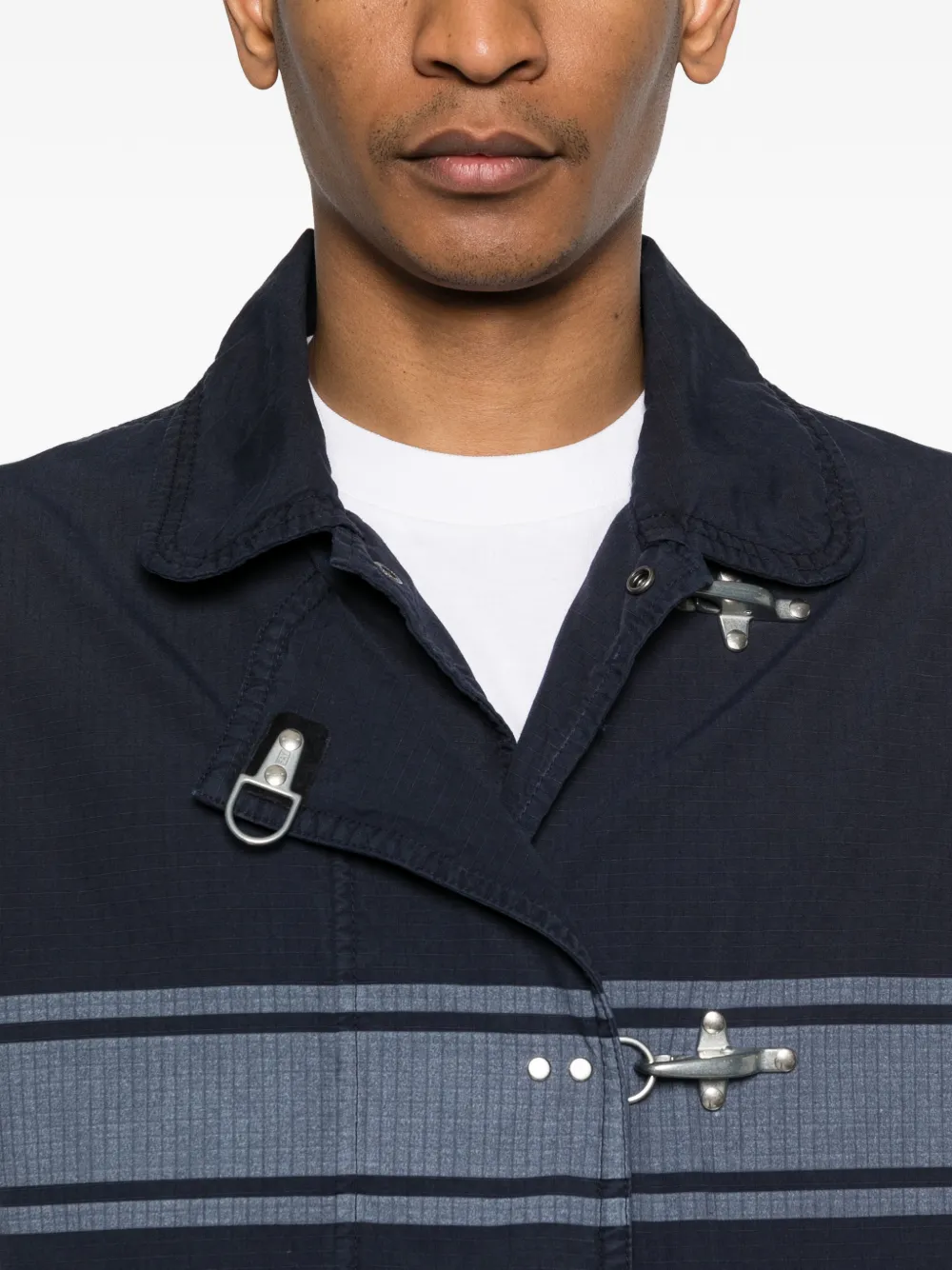 Fay Gestreepte jas Blauw