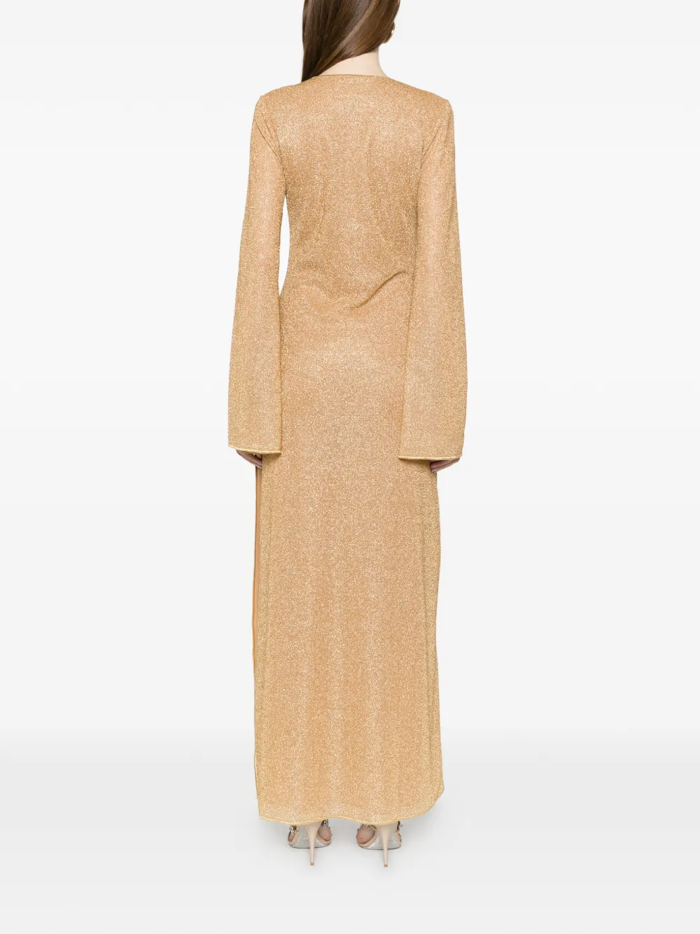 Oséree Satijnen maxi-jurk Beige