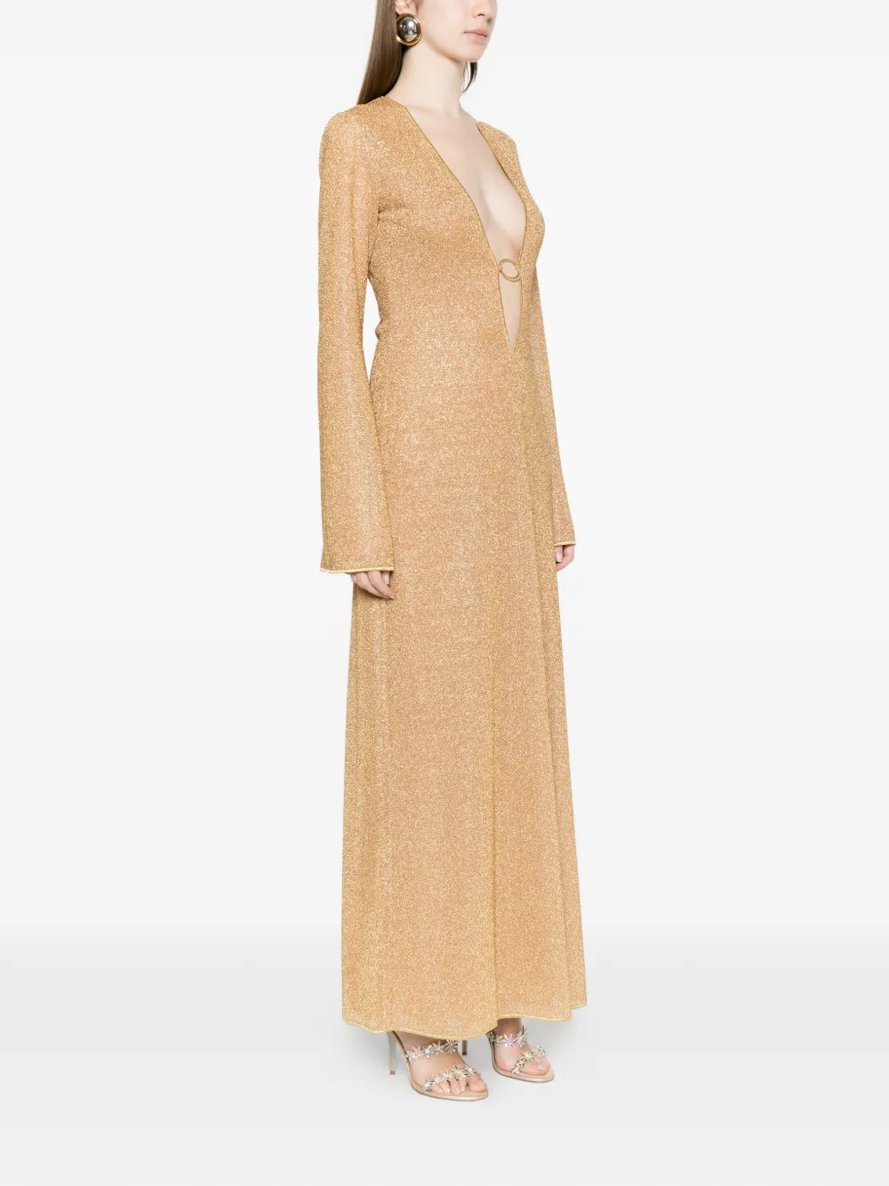Oséree Satijnen maxi-jurk Beige