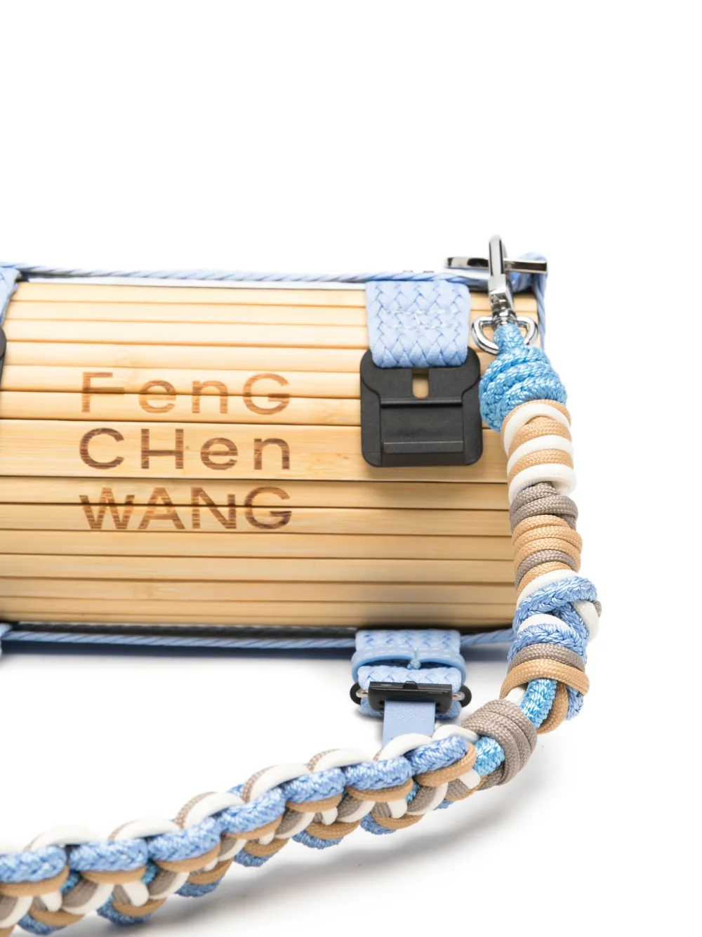 Feng Chen Wang Clutch met gegraveerd logo en geweven band Beige