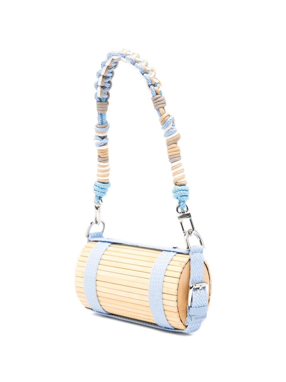 Feng Chen Wang Clutch met gegraveerd logo en geweven band Beige