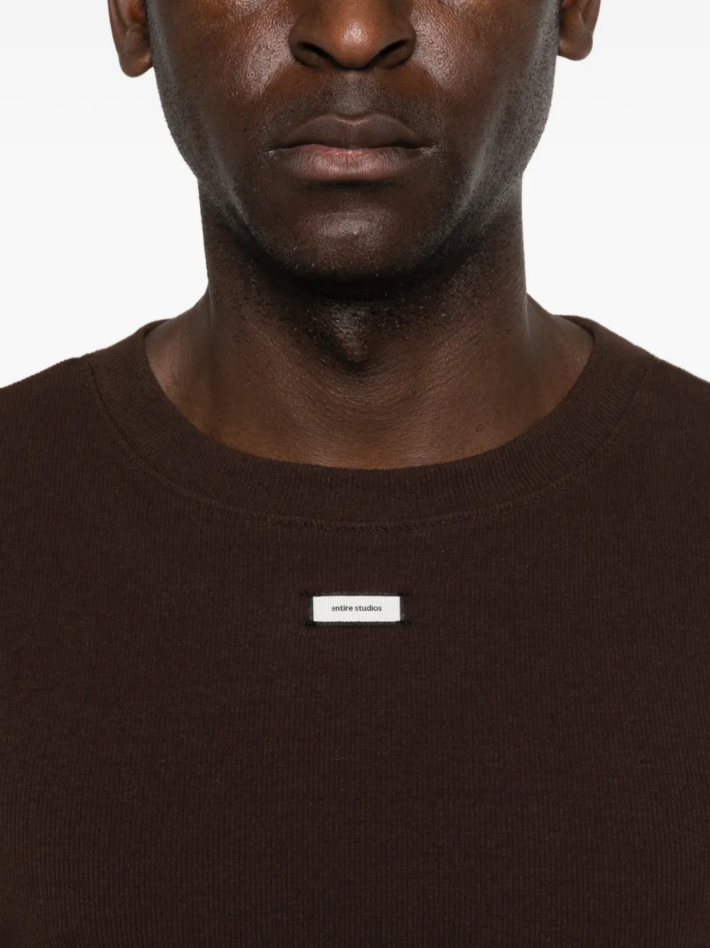 ENTIRE STUDIOS T-shirt met logo-label Bruin