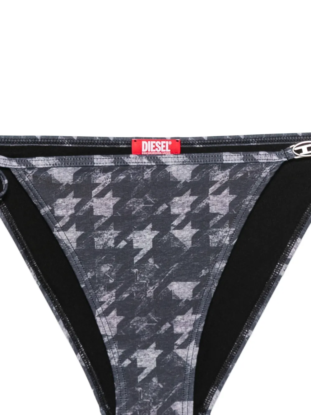  Diesel Houndstooth Tie-side Bottoms - Black 