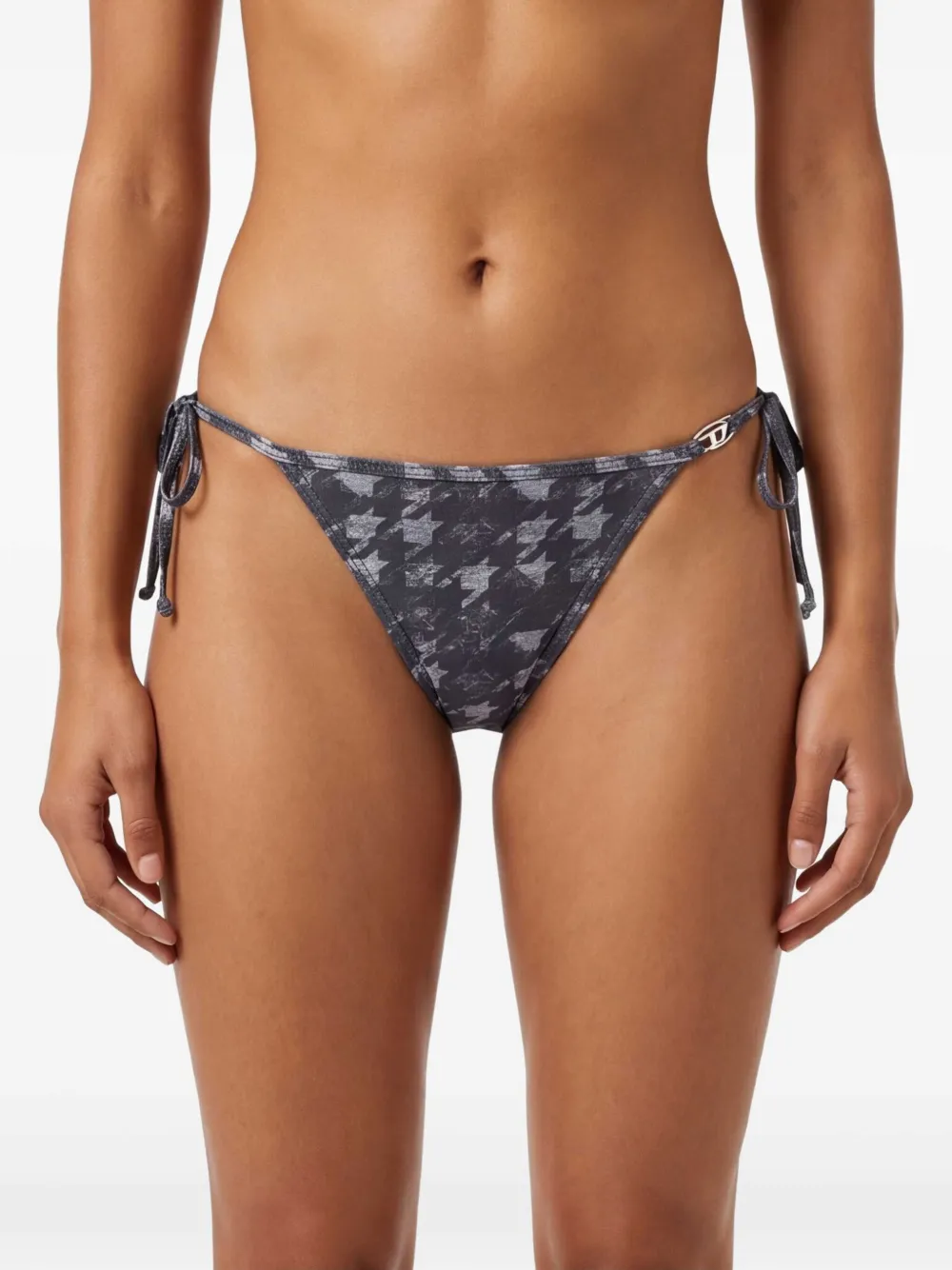 Diesel Broek met pied-de-poule print Zwart