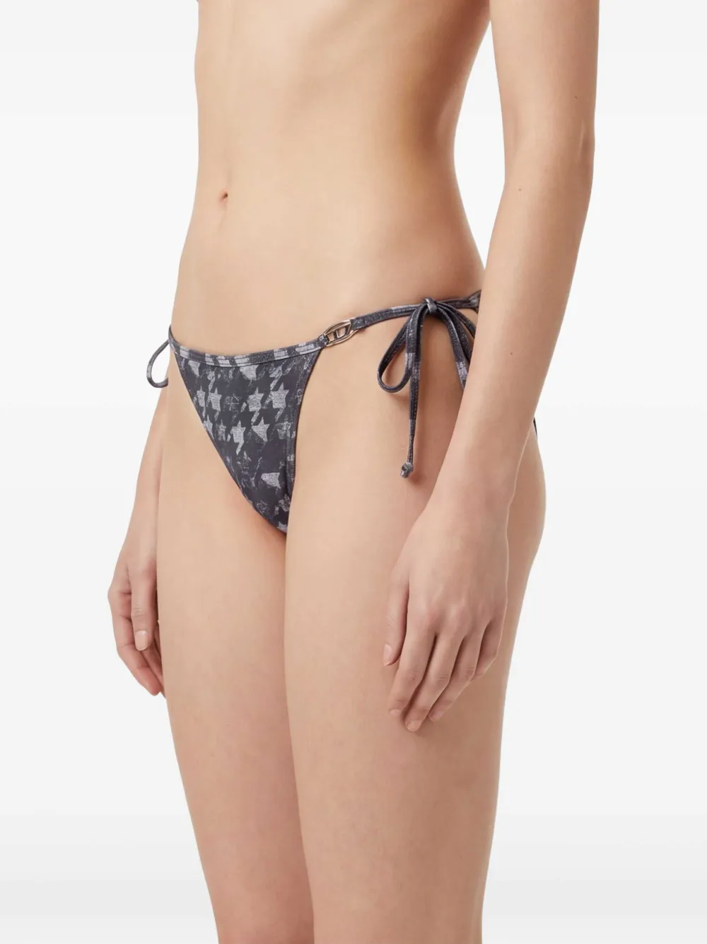 Diesel Broek met pied-de-poule print Zwart